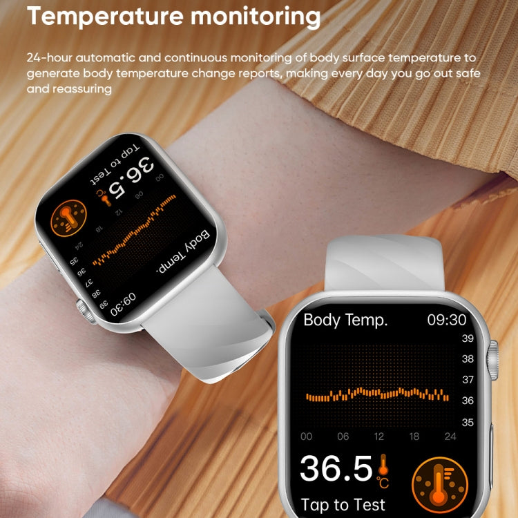 MT500 1.97 inch IP67 Water-resistant Smart Watch, Support Electrocardiogram / Temperature Measurement(White)