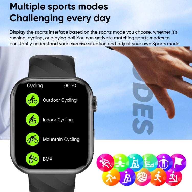MT500 1.97 inch IP67 Water-resistant Smart Watch, Support Electrocardiogram / Temperature Measurement(Black)