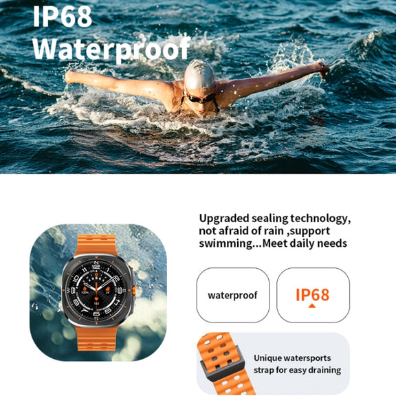 W7 1.43 inch IP68 Water-resistant Smart Watch, Support Sedentary Reminder / Sleep Monitoring(Black)
