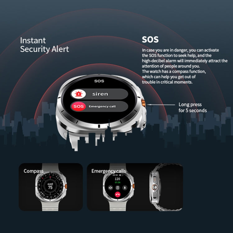 W7 1.43 inch IP68 Water-resistant Smart Watch, Support Sedentary Reminder / Sleep Monitoring(Black)