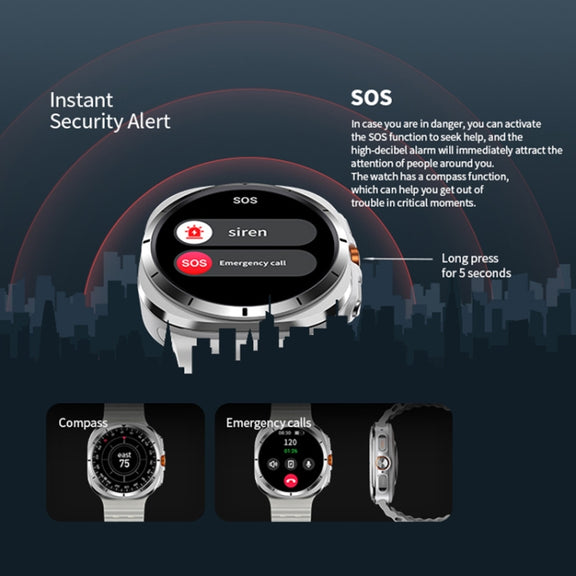 W7 1.43 inch IP68 Water-resistant Smart Watch, Support Sedentary Reminder / Sleep Monitoring(Black)