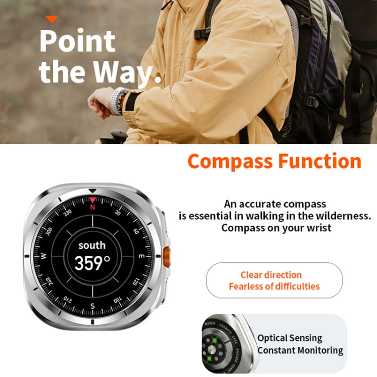 W7 1.43 inch IP68 Water-resistant Smart Watch, Support Sedentary Reminder / Sleep Monitoring(Black)