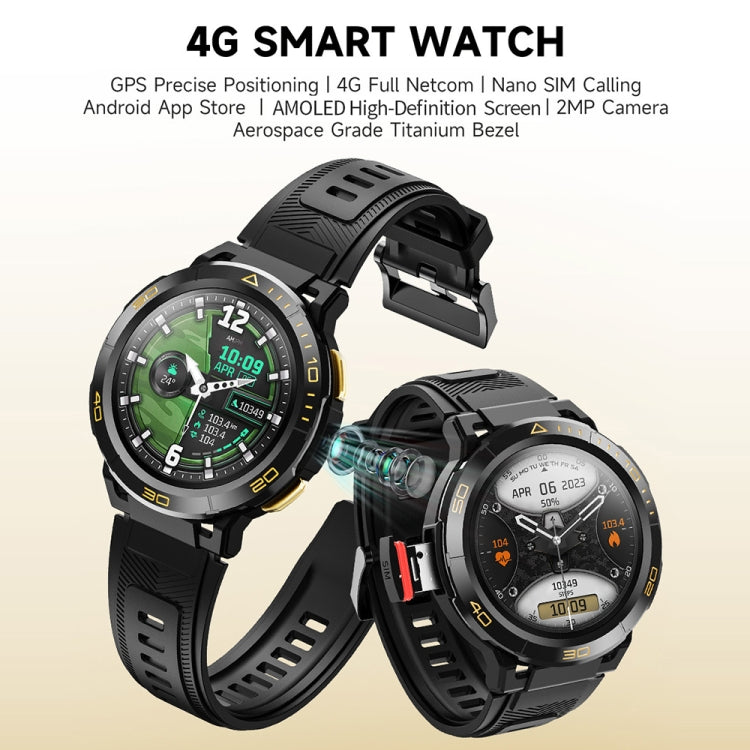 LEMFO Z1 1.43 inch AMOLED Screen Smart Watch, 4G Network Android 8.1, 4GB+64GB, Eurasian Version(Black)