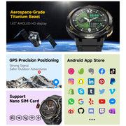 LEMFO Z1 1.43 inch AMOLED Screen Smart Watch, 4G Network Android 8.1, 4GB+64GB, Eurasian Version(Black)