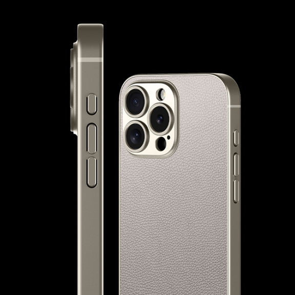 For iPhone 16 Pro GKK Metal Paint Skin Feel Leather Full Coverage Phone Case(Black)