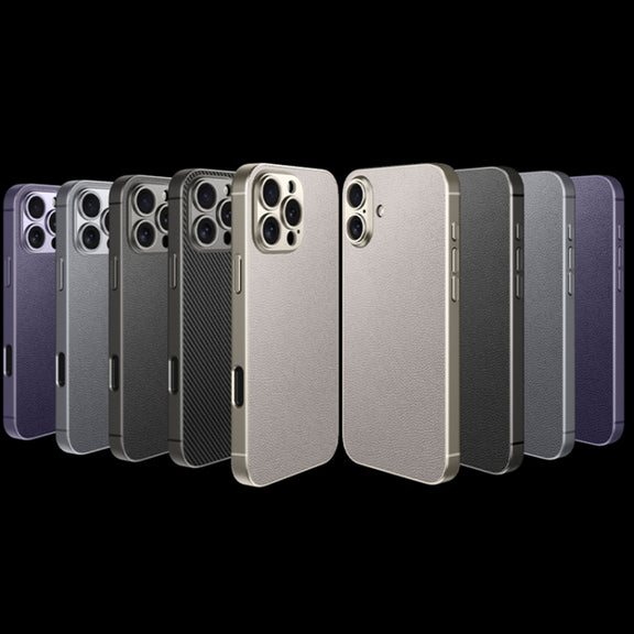 For iPhone 16 Plus GKK Metal Paint Skin Feel Leather Full Coverage Phone Case(Black)