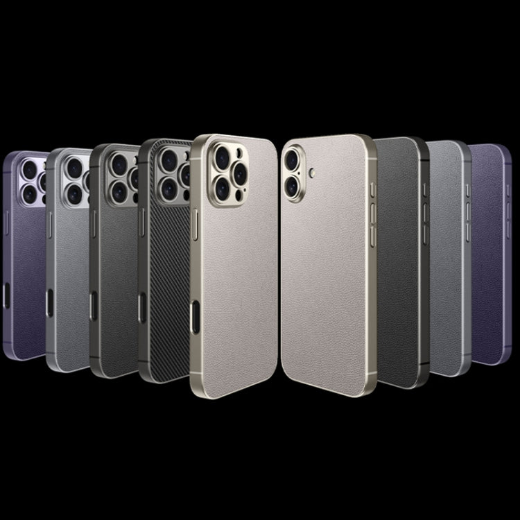 For iPhone 16 Plus GKK Metal Paint Skin Feel Leather Full Coverage Phone Case(Black)