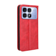 For Redmi K70 Ultra Magnetic Buckle Retro Texture Leather Phone Case(Red)