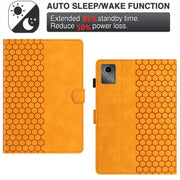 For Lenovo Tab M11 / Xiaoxin Pad 2024 Honeycomb Embossed Leather Smart Tablet Case(Yellow)