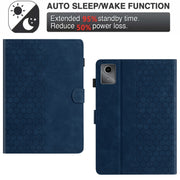 For Lenovo Tab M11 / Xiaoxin Pad 2024 Honeycomb Embossed Leather Smart Tablet Case(Blue)