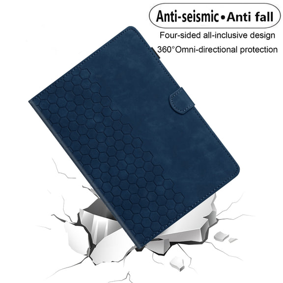 For Lenovo Tab M11 / Xiaoxin Pad 2024 Honeycomb Embossed Leather Smart Tablet Case(Blue)