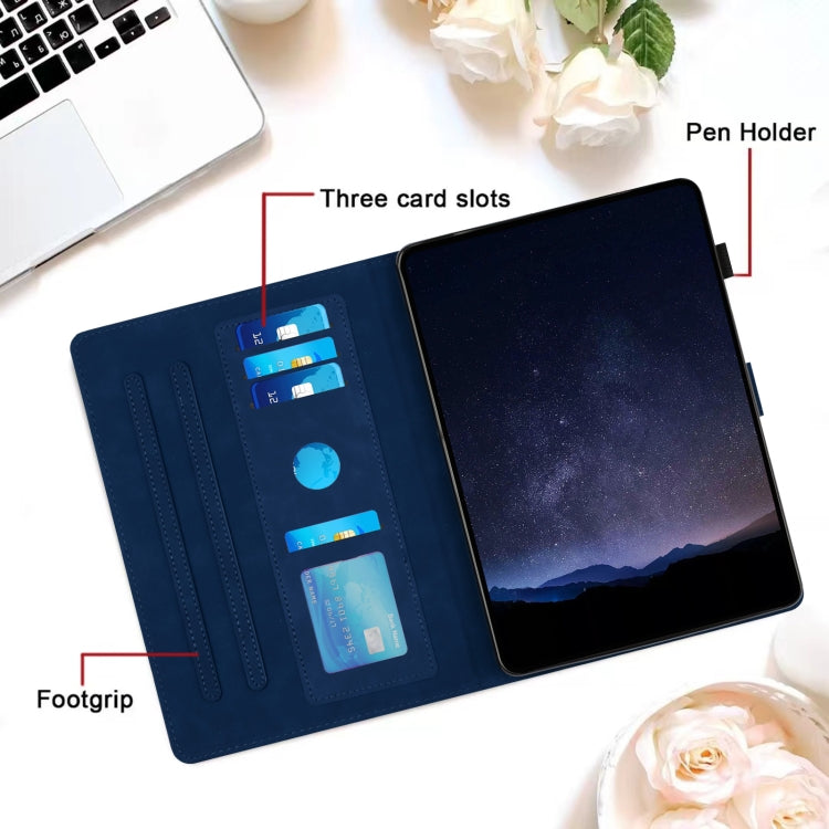 For Lenovo Tab M11 / Xiaoxin Pad 2024 Honeycomb Embossed Leather Smart Tablet Case(Blue)
