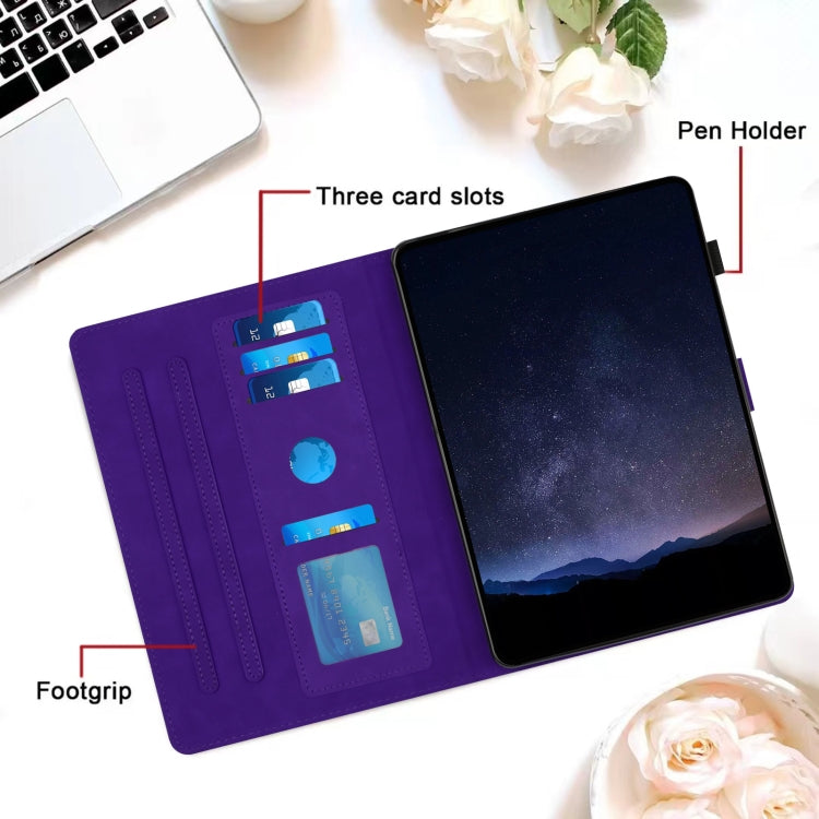 For Lenovo Tab M11 / Xiaoxin Pad 2024 Honeycomb Embossed Leather Smart Tablet Case(Purple)
