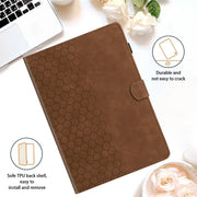 For Lenovo Tab M11 / Xiaoxin Pad 2024 Honeycomb Embossed Leather Smart Tablet Case(Brown)