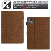 For Lenovo Tab M11 / Xiaoxin Pad 2024 Honeycomb Embossed Leather Smart Tablet Case(Brown)
