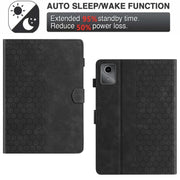 For Lenovo Tab M11 / Xiaoxin Pad 2024 Honeycomb Embossed Leather Smart Tablet Case(Black)