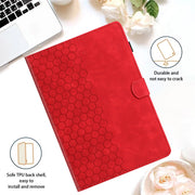 For Lenovo Tab M11 / Xiaoxin Pad 2024 Honeycomb Embossed Leather Smart Tablet Case(Red)