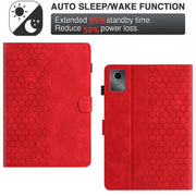 For Lenovo Tab M11 / Xiaoxin Pad 2024 Honeycomb Embossed Leather Smart Tablet Case(Red)