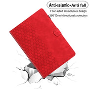 For Lenovo Tab M11 / Xiaoxin Pad 2024 Honeycomb Embossed Leather Smart Tablet Case(Red)