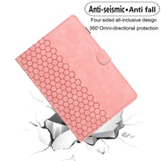 For Lenovo Tab M11 / Xiaoxin Pad 2024 Honeycomb Embossed Leather Smart Tablet Case(Pink)