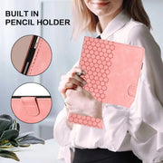 For Lenovo Tab M11 / Xiaoxin Pad 2024 Honeycomb Embossed Leather Smart Tablet Case(Pink)