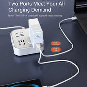 LDNIO A2620C PD3.0 65W USB Power Adapter Travel Charger with Type-C to Type-C Cable, US Plug