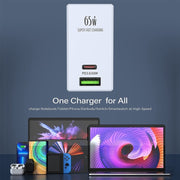 LDNIO A2620C PD3.0 65W USB Power Adapter Travel Charger with Type-C to Type-C Cable, UK Plug