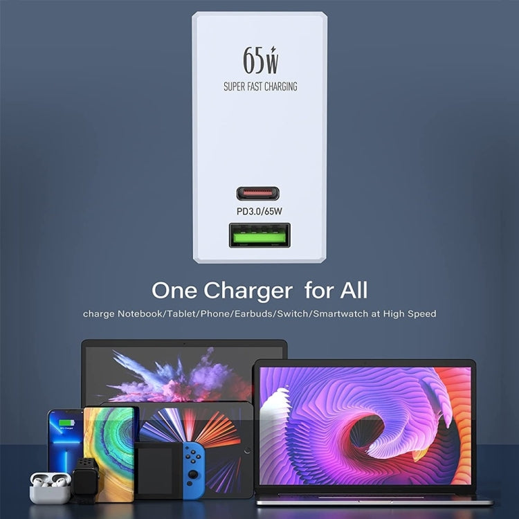 LDNIO A2620C PD3.0 65W USB Power Adapter Travel Charger with Type-C to Type-C Cable, UK Plug