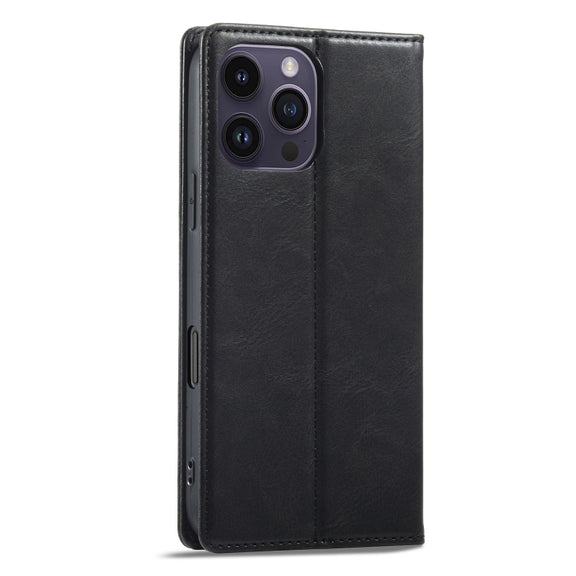 For iPhone 16 Pro Max LC.IMEEKE RFID Anti-theft Leather Phone Case(Black)