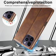 For iPhone 16 Pro Max LC.IMEEKE RFID Anti-theft Leather Phone Case(Brown)