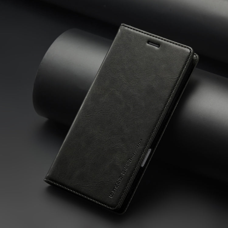 For iPhone 16 Pro LC.IMEEKE RFID Anti-theft Leather Phone Case(Black)