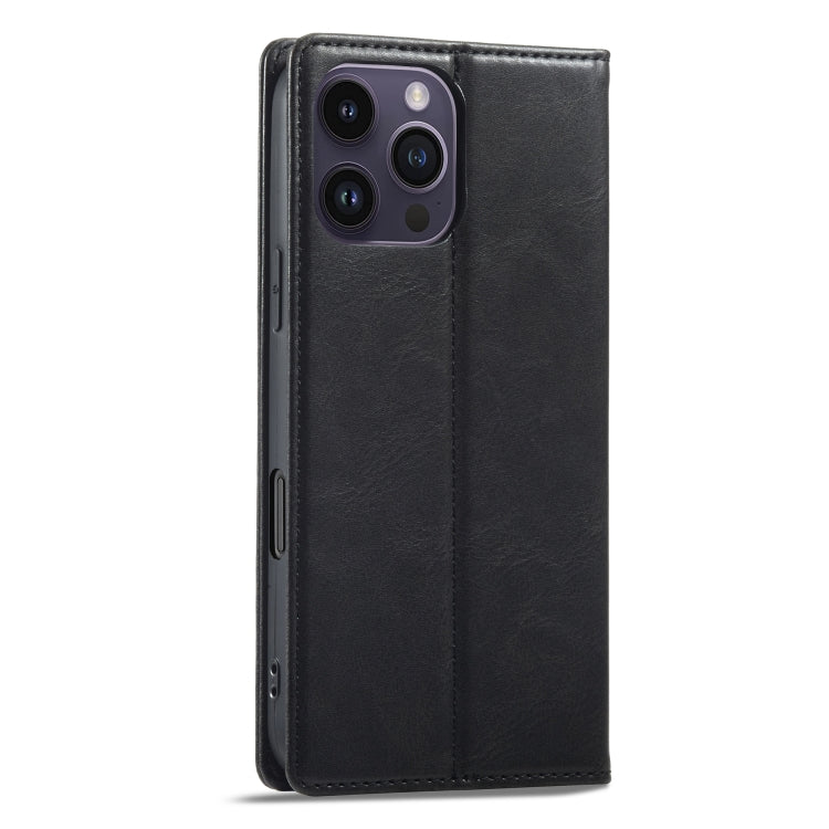 For iPhone 16 Pro LC.IMEEKE RFID Anti-theft Leather Phone Case(Black)