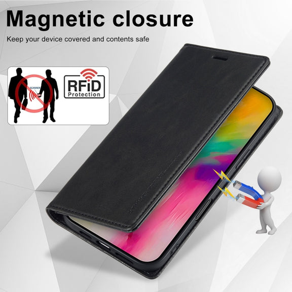 For iPhone 16 Pro LC.IMEEKE RFID Anti-theft Leather Phone Case(Black)