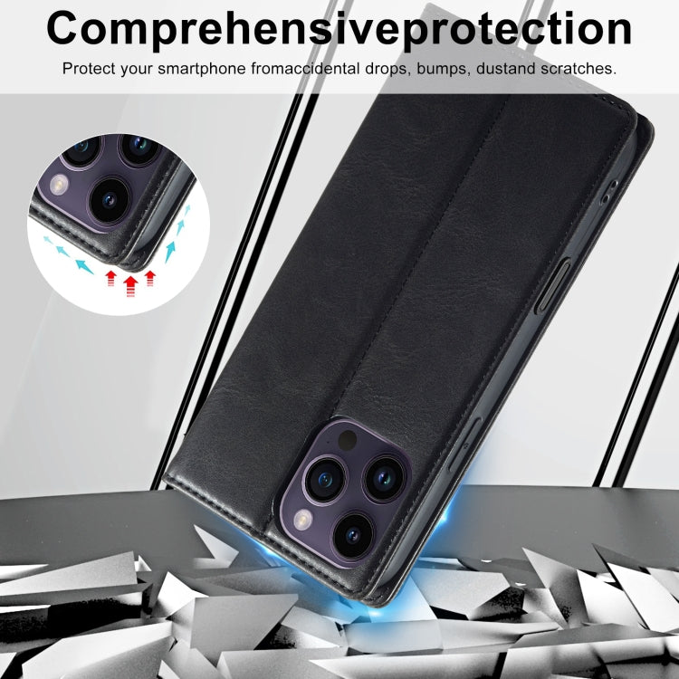 For iPhone 16 Pro LC.IMEEKE RFID Anti-theft Leather Phone Case(Black)