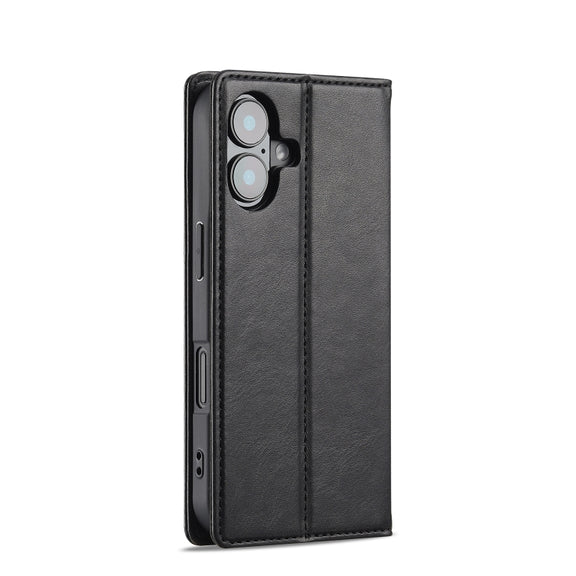 For iPhone 16 Plus LC.IMEEKE RFID Anti-theft Leather Phone Case(Black)