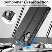 For iPhone 16 Plus LC.IMEEKE RFID Anti-theft Leather Phone Case(Black)