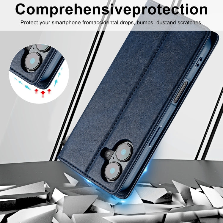 For iPhone 16 Plus LC.IMEEKE RFID Anti-theft Leather Phone Case(Blue)