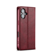 For iPhone 16 Plus LC.IMEEKE RFID Anti-theft Leather Phone Case(Red)