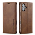 For iPhone 16 Plus LC.IMEEKE RFID Anti-theft Leather Phone Case(Brown) - iPhone 16 Plus Cases by LC.IMEEKE | Online Shopping South Africa | PMC TechLife | Buy Now Pay Later Mobicred