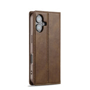 For iPhone 16 Plus LC.IMEEKE RFID Anti-theft Leather Phone Case(Brown)