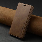 For iPhone 16 LC.IMEEKE RFID Anti-theft Leather Phone Case(Brown)