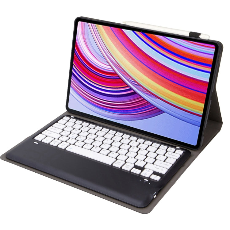 For Xiaomi Redmi Pad Pro 12.1 A0N11 Detachable Bluetooth Keyboard TPU Lambskin Leather Tablet Case(Black White)