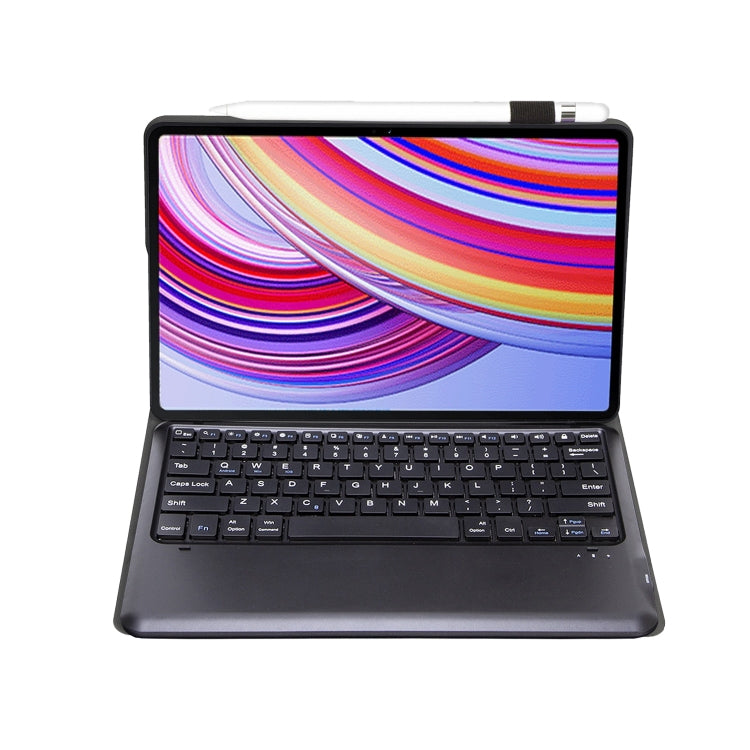 For Xiaomi Redmi Pad Pro 12.1 A0N11 Detachable Bluetooth Keyboard TPU Lambskin Leather Tablet Case(Black)