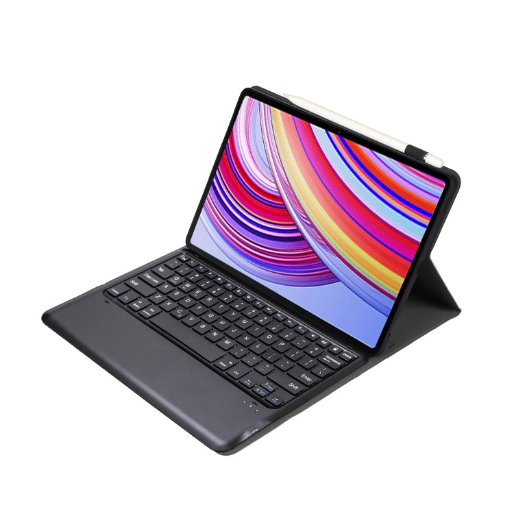 For Xiaomi Redmi Pad Pro 12.1 A0N11 Detachable Bluetooth Keyboard TPU Lambskin Leather Tablet Case(Black)