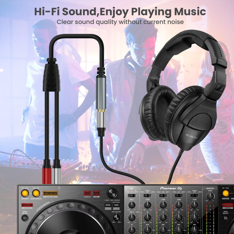 3m 6.35mm TRS Stereo Female to 2 x 6.35mm TS Male Mono Audio Adapter Cable(Black)