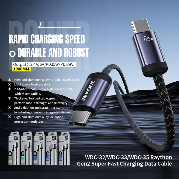 WK WDC-33 Raython Gen2 1m PD35W Type-C to 8 Pin Fast Charging Data Cable(Black)