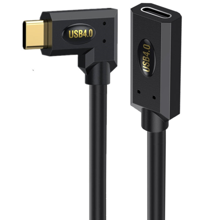 240W USB-C / Type-C Male to Female Multi-function Elbow USB 4.0 Data Extension Cable, Length:1m