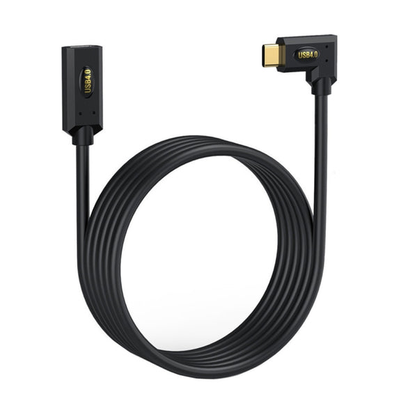 240W USB-C / Type-C Male to Female Multi-function Elbow USB 4.0 Data Extension Cable, Length:1m