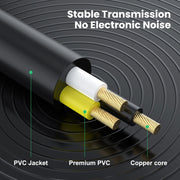 1m Gold Plated 6.35mm Female to 2 x 6.35mm Male Stereo Audio Adapter Y Splitter Cable(Black)