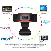 1080P 25fps HD Computer Camera Integrated Microphone USB Web Cam(Black)